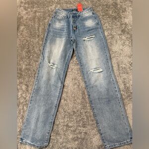 Distressed Light Blue Jeans